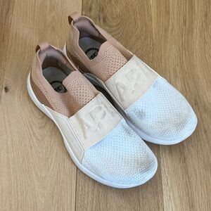 APL Women's Beige and White Slip-On Sneakers